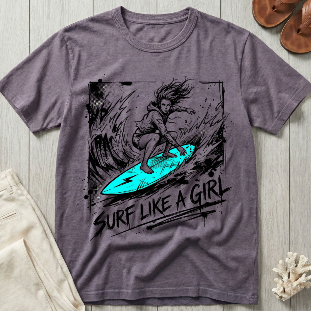 Surf Like A Girl - Bold T-Shirt