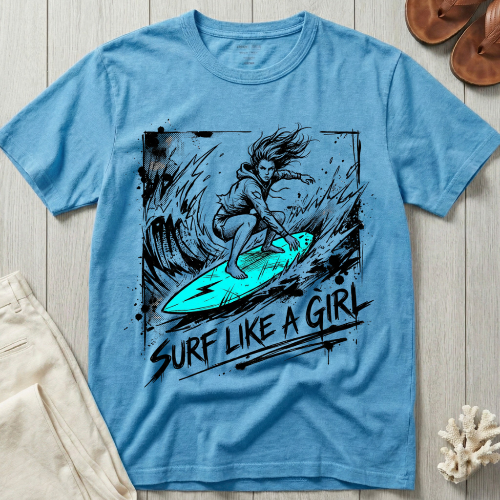 Surf Like A Girl - Bold T-Shirt