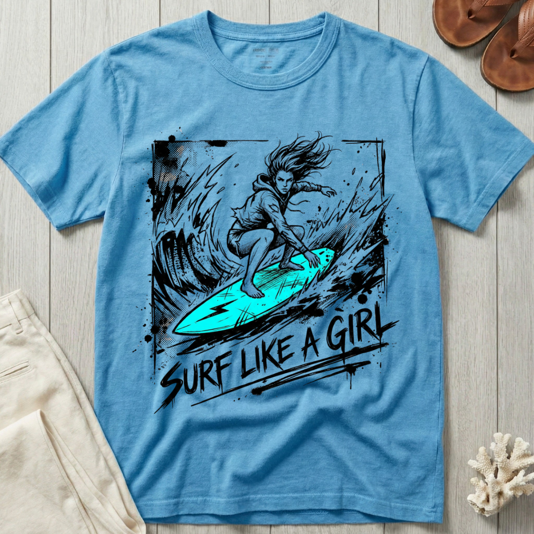 Surf Like A Girl - Bold T-Shirt