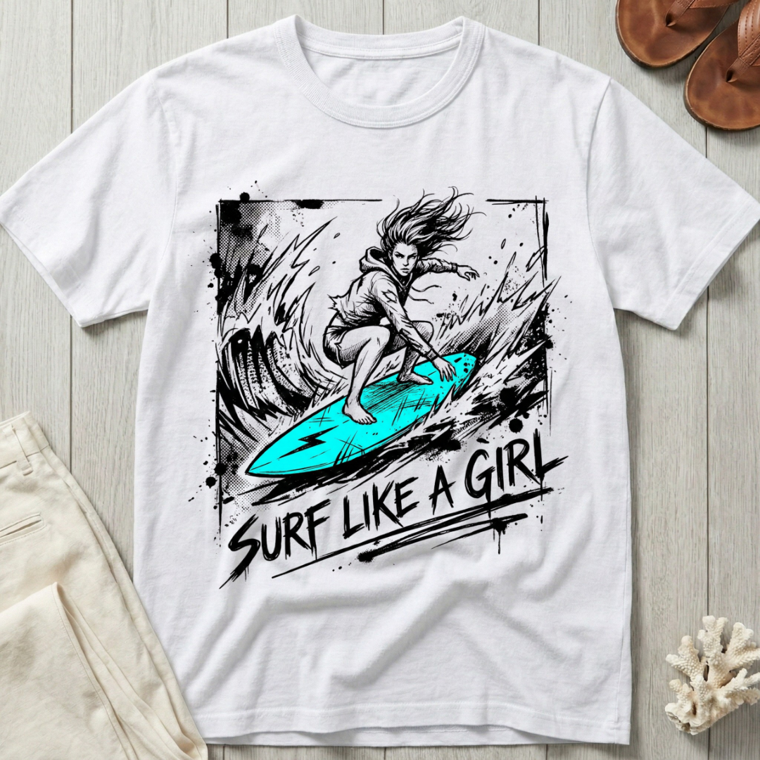 Surf Like A Girl - Bold T-Shirt