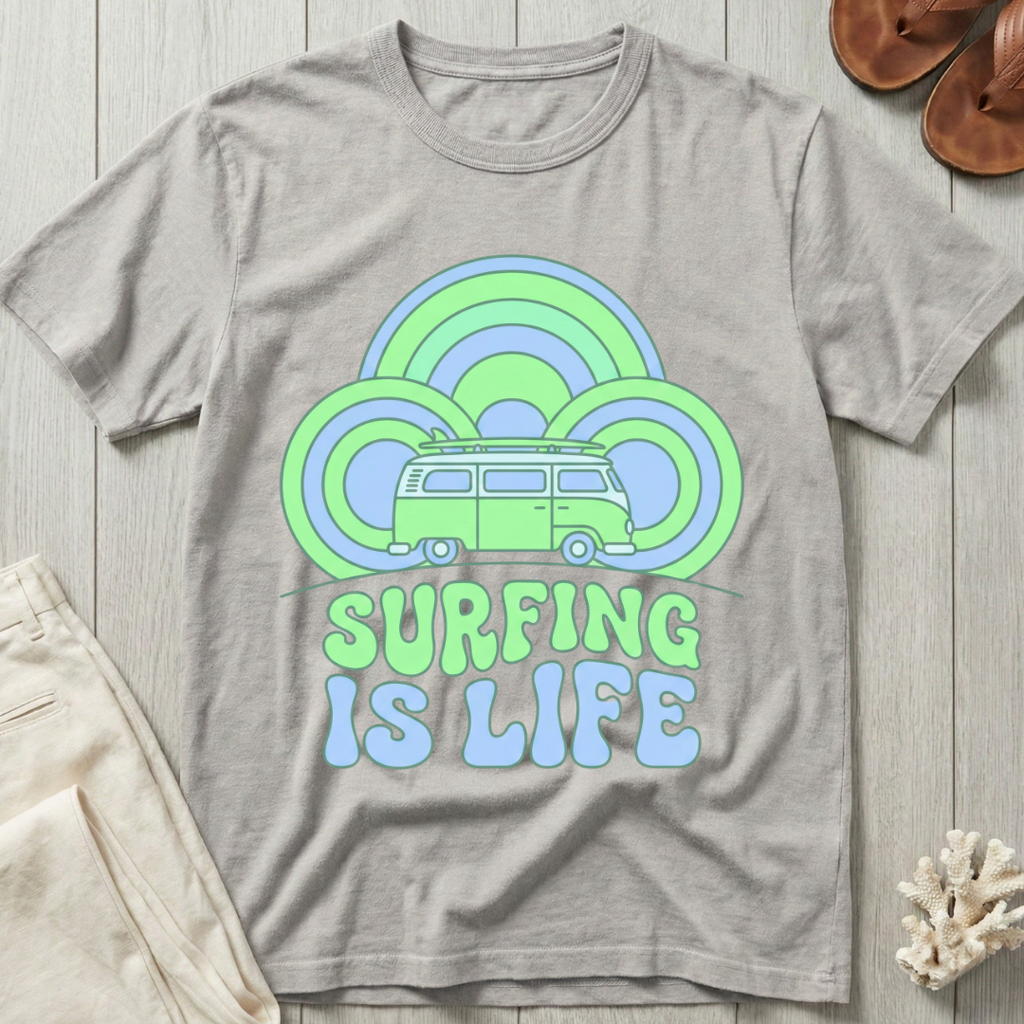 Surfing is Life - Groovy Retro T-Shirt