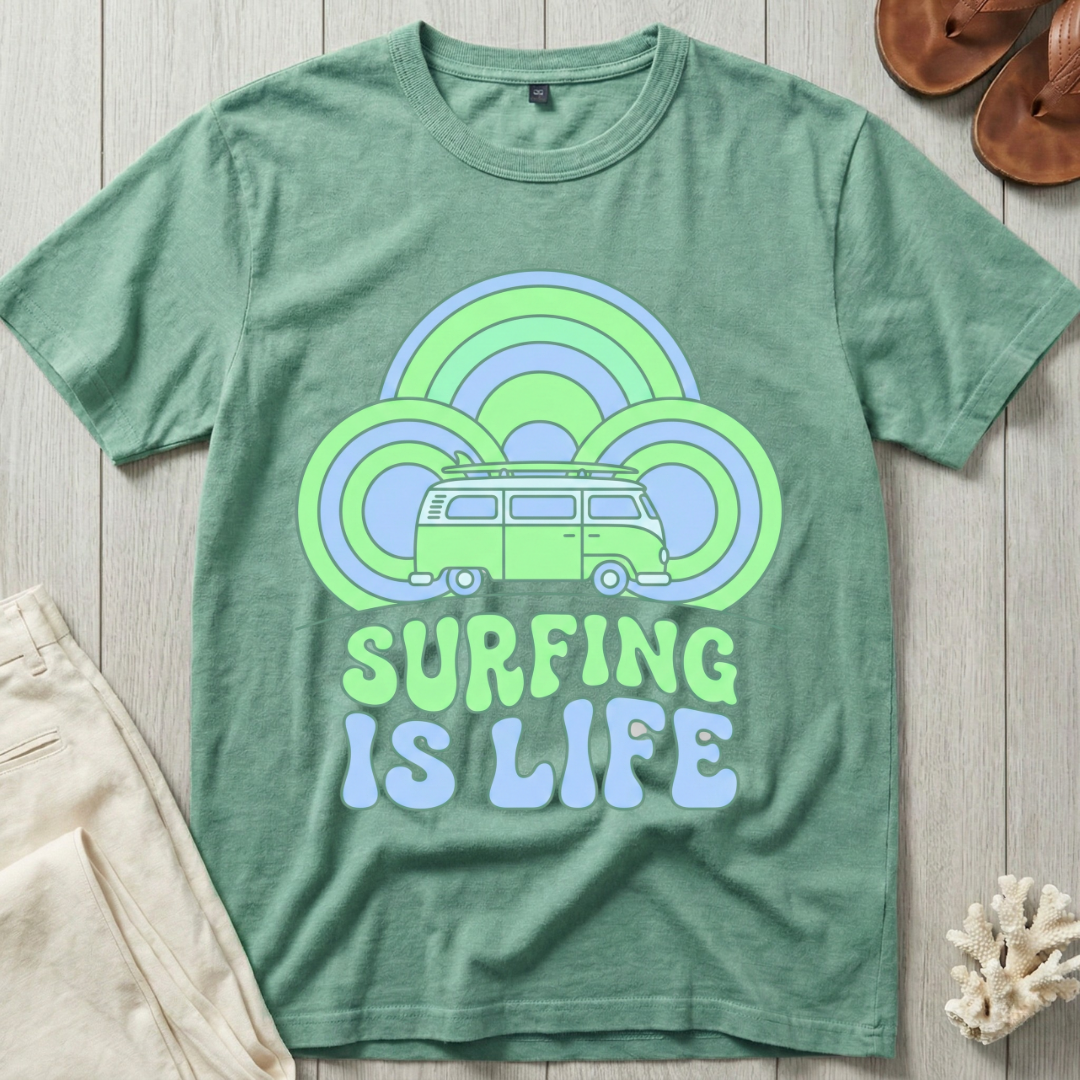 Surfing is Life - Groovy Retro T-Shirt