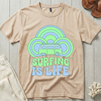 Surfing is Life - Groovy Retro T-Shirt