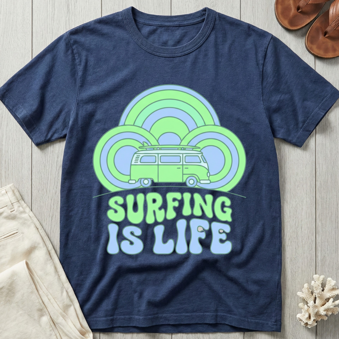 Surfing is Life - Groovy Retro T-Shirt