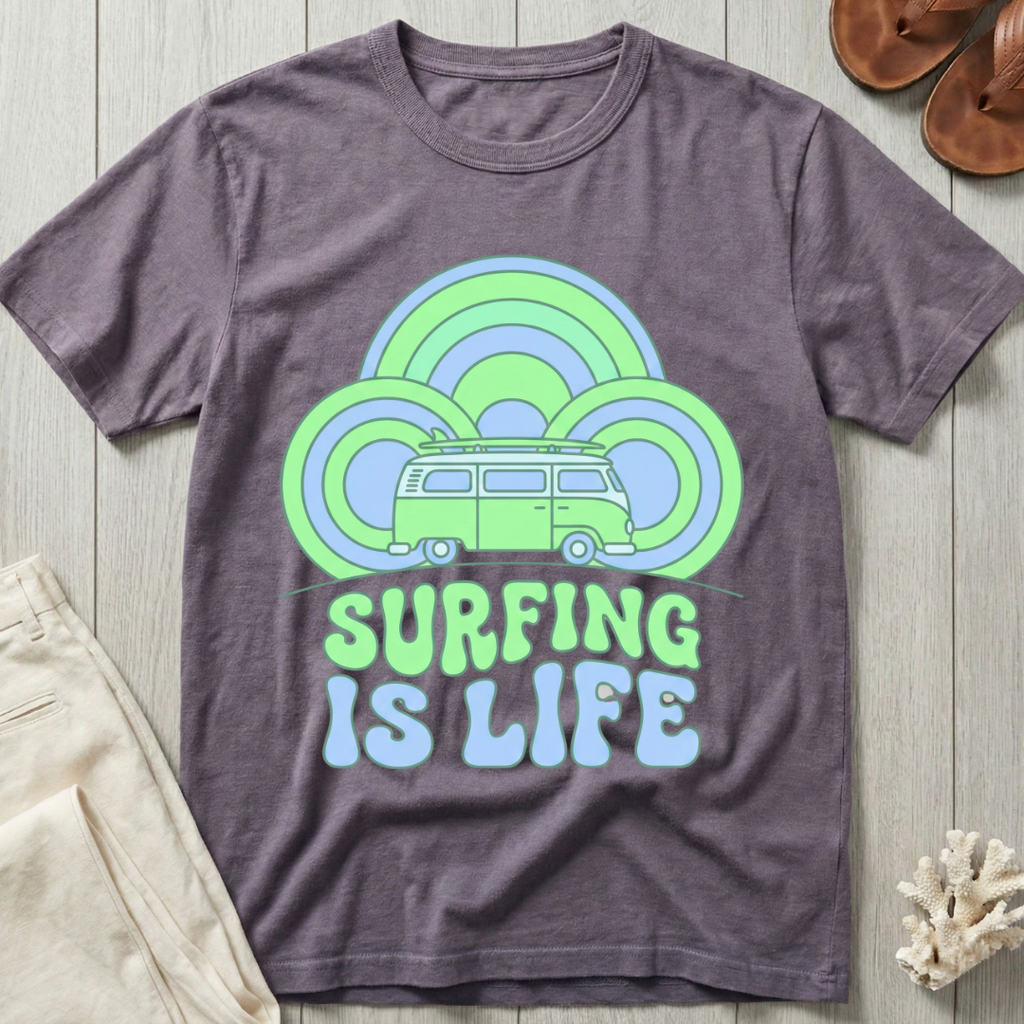 Surfing is Life - Groovy Retro T-Shirt