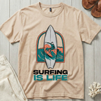 Surfing is Life - Surfboard Portrait T-Shirt