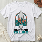 Surfing is Life - Surfboard Portrait T-Shirt
