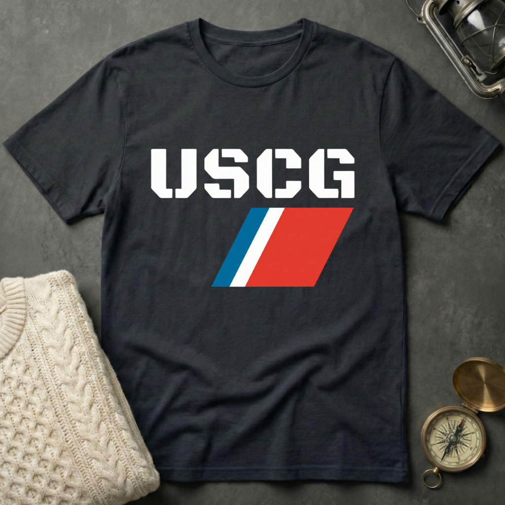 USCG - Clean Racing Stripe T-Shirt