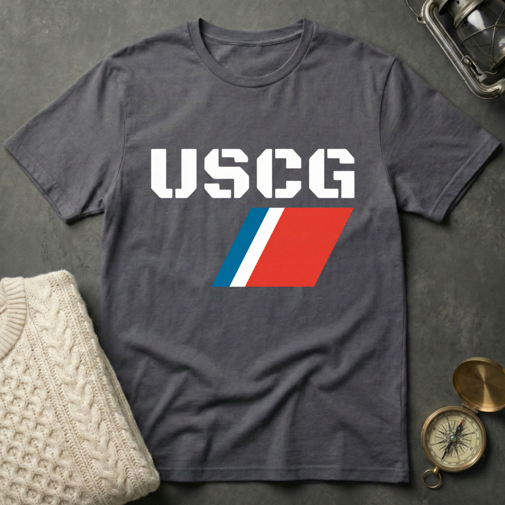 USCG - Clean Racing Stripe T-Shirt