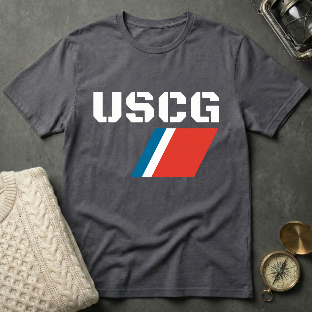 USCG - Clean Racing Stripe T-Shirt