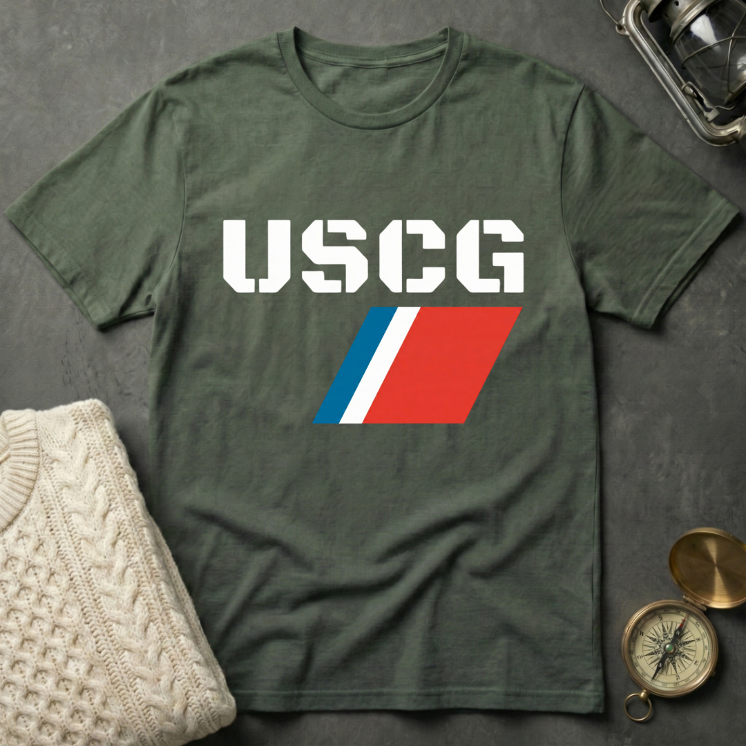 USCG - Clean Racing Stripe T-Shirt