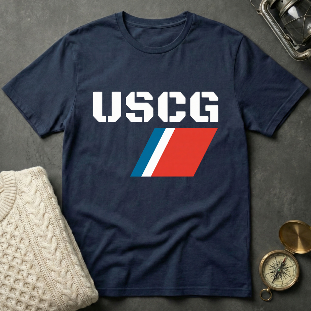 USCG - Clean Racing Stripe T-Shirt