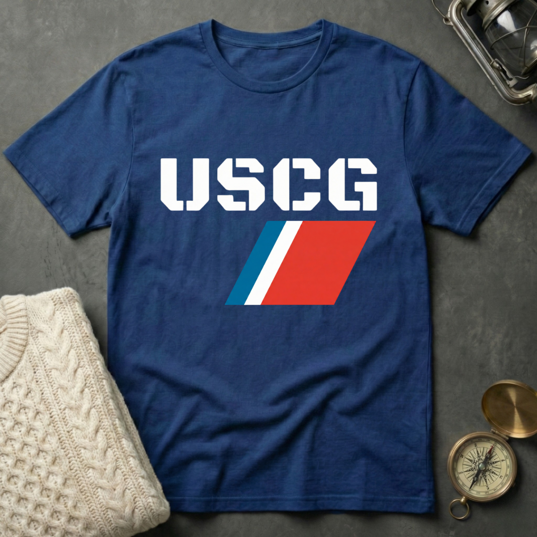 USCG - Clean Racing Stripe T-Shirt