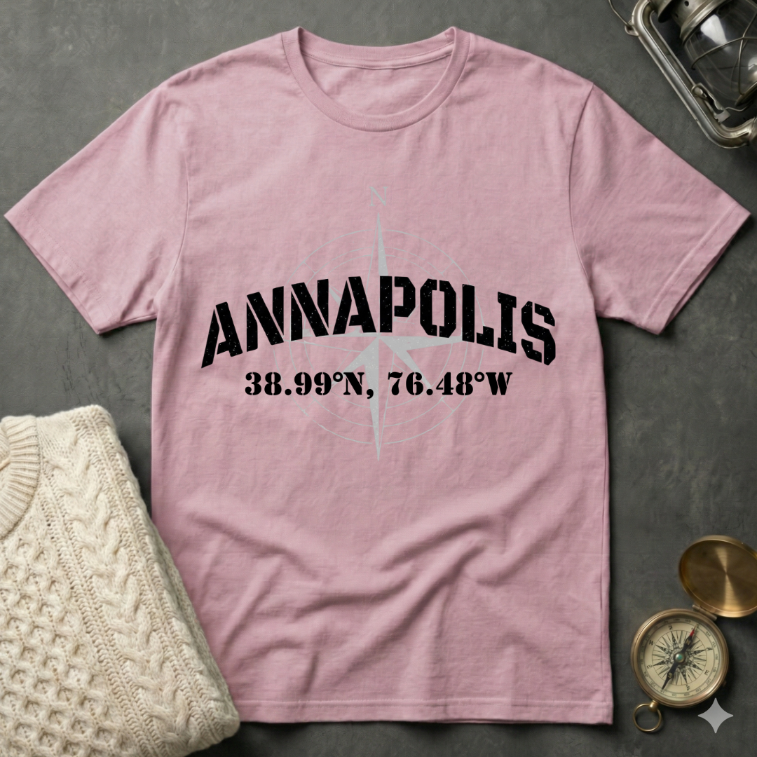 US Naval Academy Coordinates T-Shirt