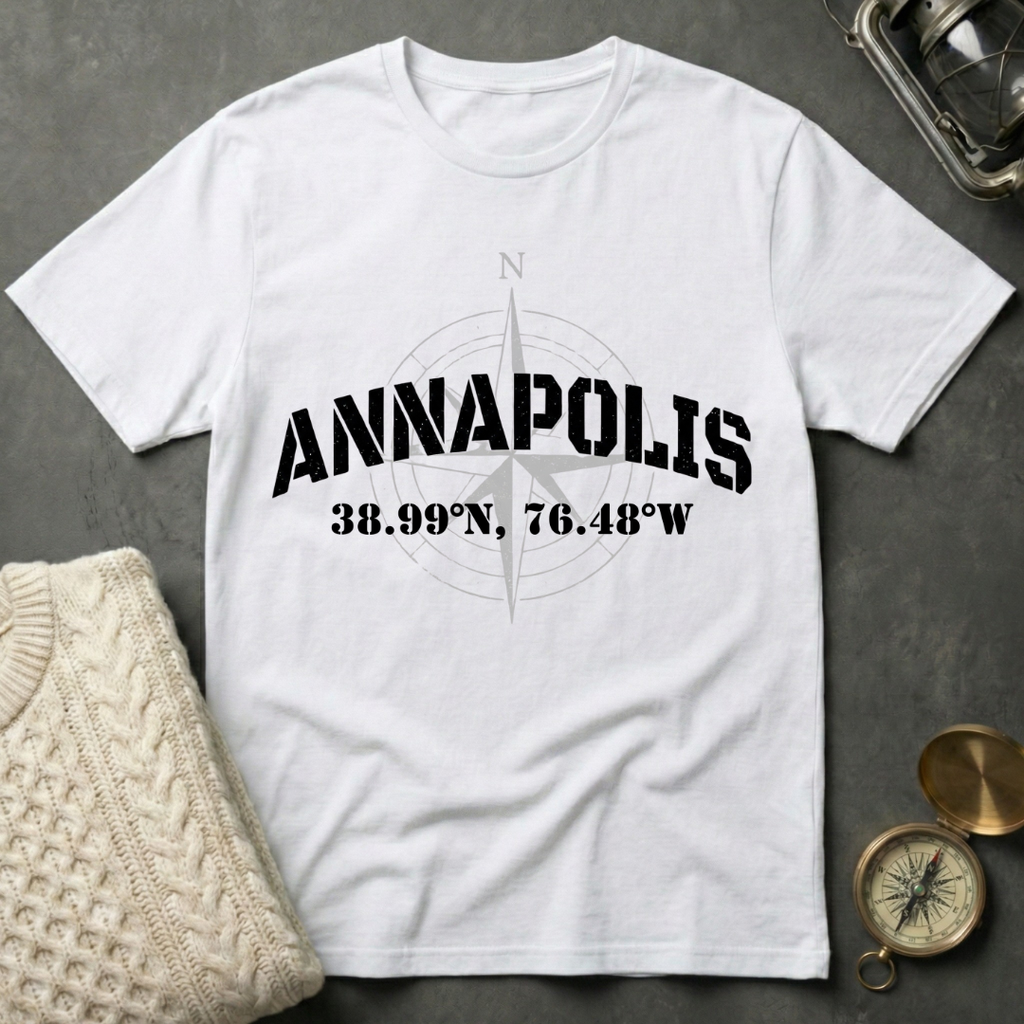 US Naval Academy Coordinates T-Shirt