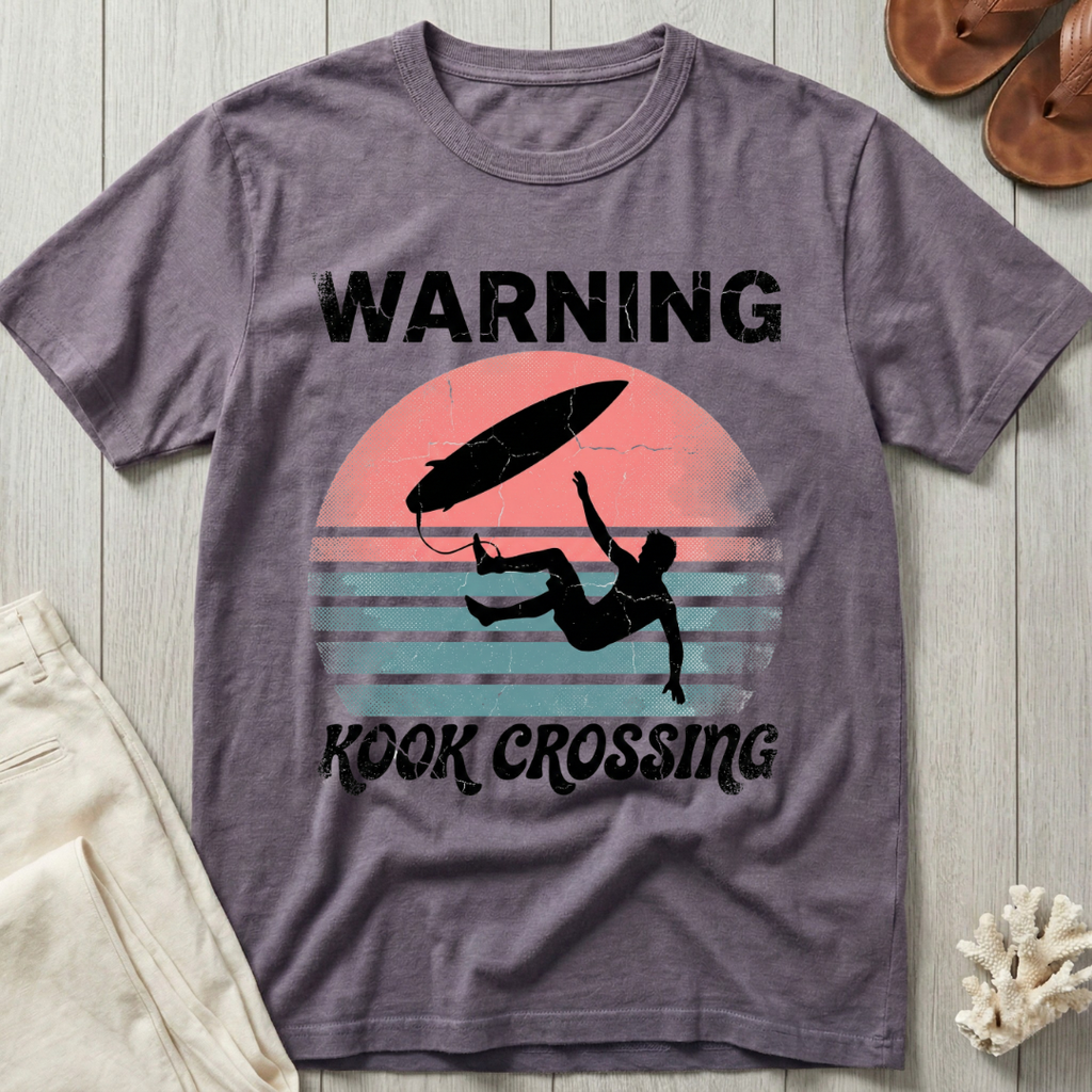 Warning · Kook Crossing - Groovy Retro T-Shirt