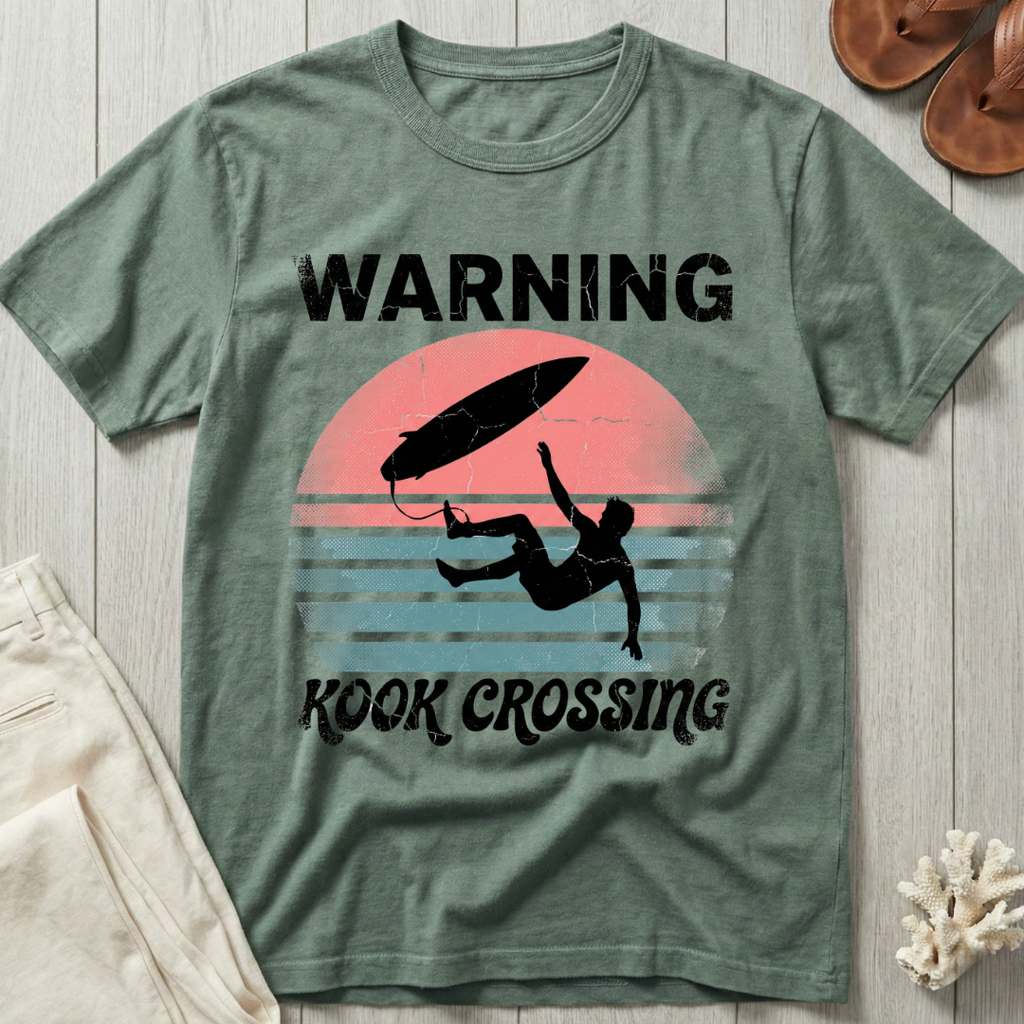 Warning · Kook Crossing - Groovy Retro T-Shirt