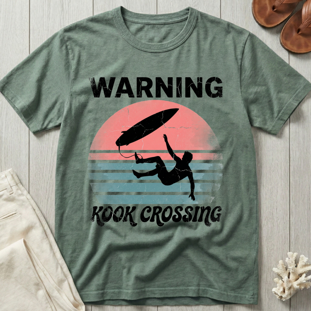 Warning · Kook Crossing - Groovy Retro T-Shirt